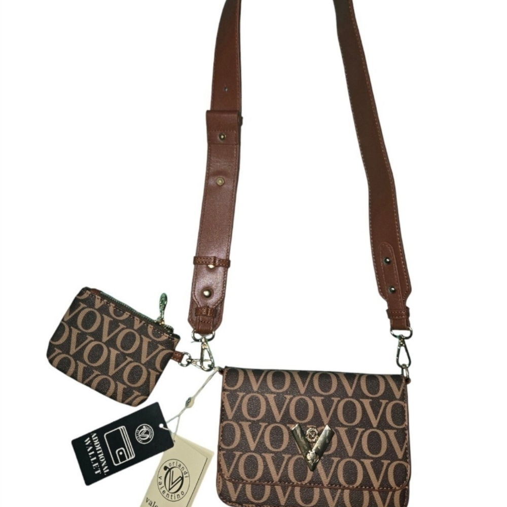 Crossbody Valentino Orlandi Designed Cross Body Brown Bovo One Size MSRP$229
